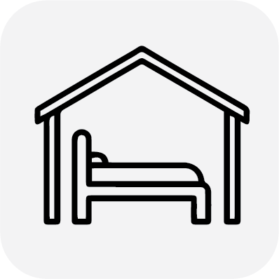 a bedroom icon to represent the venue has accomodation